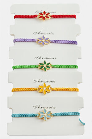 Papatya Makrome Örgülü Bileklik