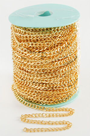 6*6 mm Sarı Renkli Zincir 50 Metre