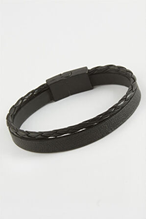 Mıknatıslı Orjinal Deri Bileklik