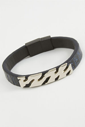 Zikzak Kaliteli Mıknatıslı Suni Deri Bileklik