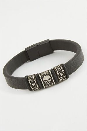 Kuru Kafa Kaliteli Mıknatıslı Suni Deri Bileklik