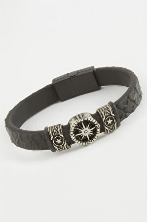 Yıldız Kaliteli Mıknatıslı Suni Deri Bileklik