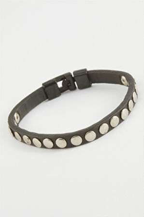 Düğmeli Kaliteli Suni Deri Bileklik