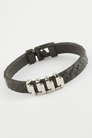 Zikzak Kaliteli Suni Deri Bileklik