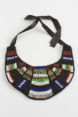 Etnik Kum Boncuk Yaka Kolye