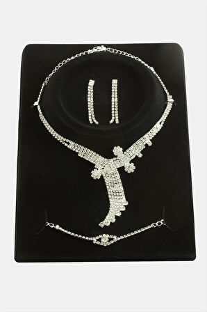 Taşlı Lüks Set Kolye