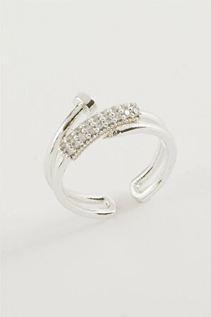 Çivi Zirkon Taşlı Yüzük