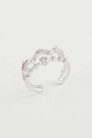 Zikzak Zirkon Taşlı Yüzük