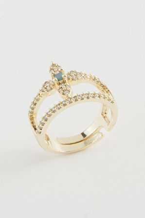 Çiçek Zirkon Taşlı Yüzük