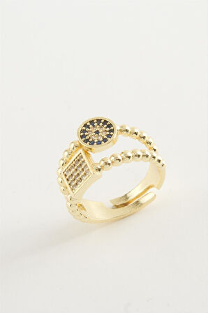 Kare Nazar Taşlı Yüzük