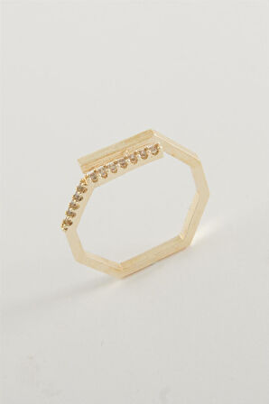 Köşeli Taşlı Yüzük