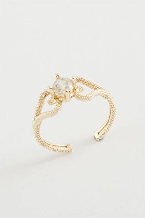 Kalp Tek Taşlı Yüzük