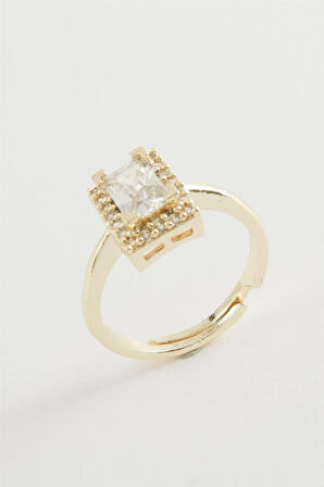 Dikdörtgen Tek Taşlı Yüzük