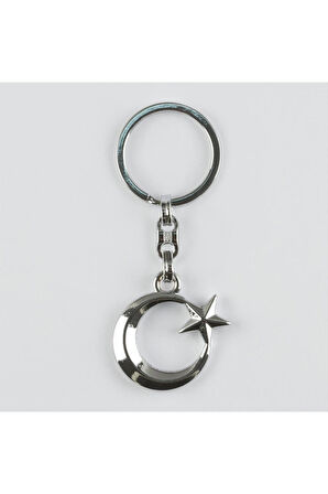 Ay Yıldız Figürlü Metal Anahtarlık