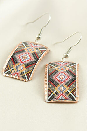 Dikdörtgen Bakır Küpe