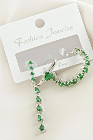 3 Adet Kalp Zirkon Taşlı Küpe