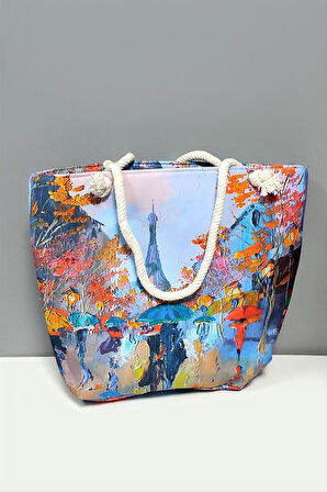 Desenli Plaj Çantası