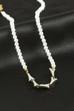 Eyfel Kuesi İnci Lüks Çelik Kolye