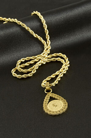 Oval  Lüks Çelik Kolye