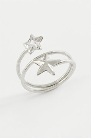 Kalp Yıldız Zirkon Taşlı Yüzük