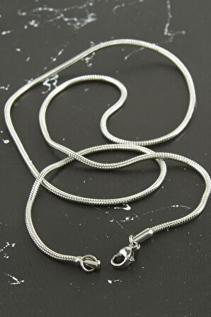 Silindir Zincir Çelik Kolye 55 cm