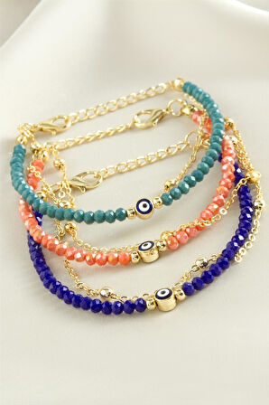 Nazar Zincir Kristal Bileklik