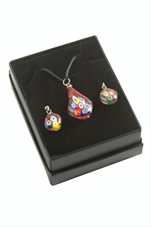 Cam Sanatı Murano Kutulu Set Kolye