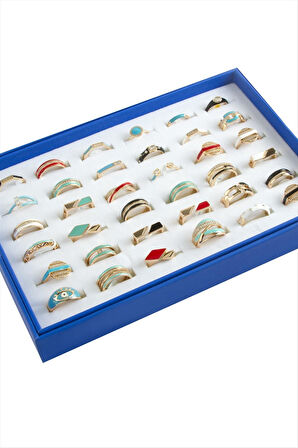 Xuping Karışık Mineli Lüks Çelik Yüzük