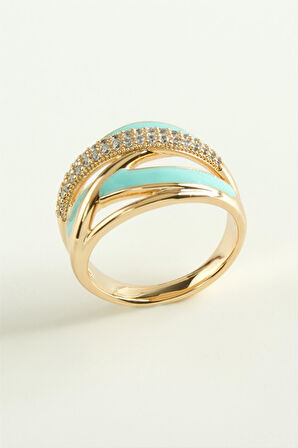 Xuping Karışık Mineli Lüks Çelik Yüzük