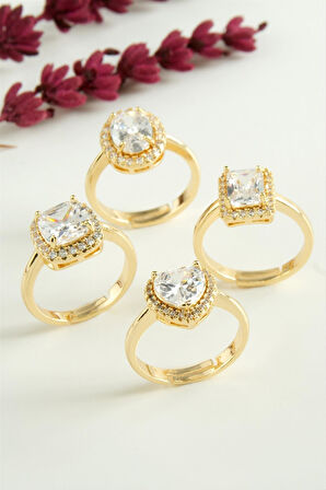 Karışık Lüks Zirkon Taşlı Ciddi İlişki Yüzüğü