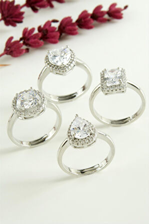 Karışık Lüks Zirkon Taşlı Ciddi İlişki Yüzüğü