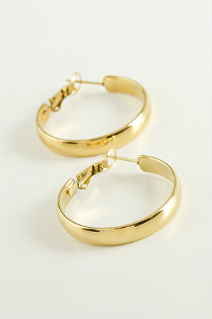 Lüks Çelik Halka Küpe 2,8 cm