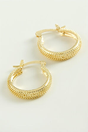 Noktalı Kilitli Halka Küpe