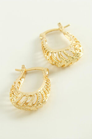 Oval Kilitli Halka Küpe