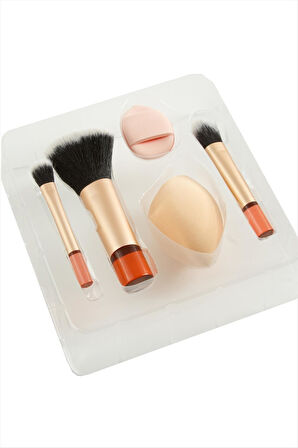 5 Parça Makyaj Fırça ve Sünger Seti