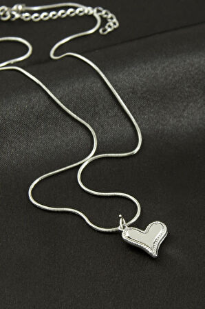 Kalp Çelik Kolye