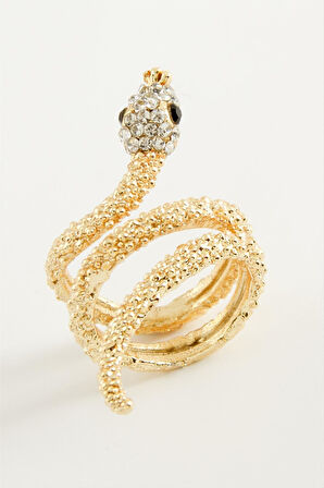 Yılan Taşlı Metal Yüzük