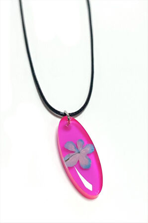 Kartopu Çiçeği Oval Epoksi Kolye