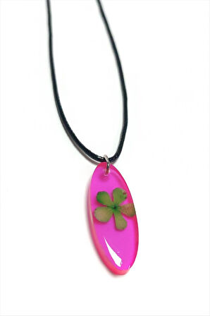 Kartopu Çiçeği Oval Epoksi Kolye