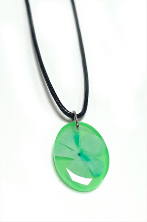 Kartopu Çiçeği Oval Epoksi Kolye