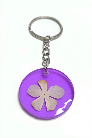 Kartopu Çiçeği Papatya Epoksi Anahtarlık