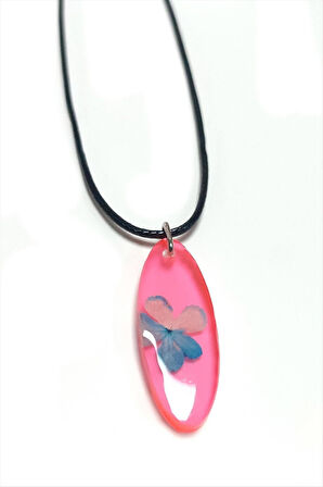 Kartopu Çiçeği Oval Epoksi Kolye