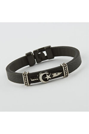 Ay Yıldız Kaliteli Suni Deri Bileklik