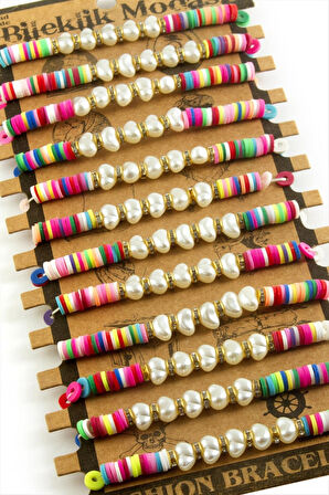 İnci Fimo Boncuk Bileklik