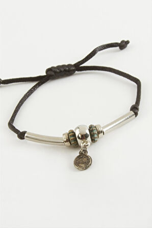 Tuğra Metal Aparatlı İp Bileklik