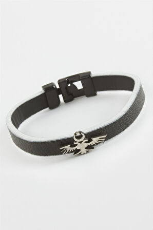 Çift Başlı Kartal Kaliteli Suni Deri Bileklik