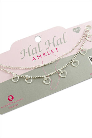 Kalp Çift Zincirli Halhal