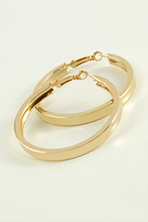 Kare Düz Halka Küpe 6 cm