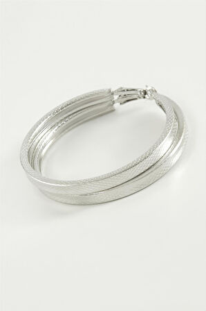 Ezme Noktalı Halka Küpe 5 cm