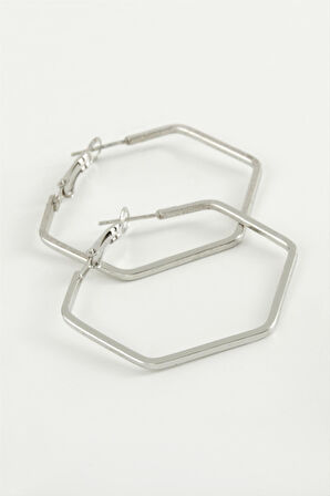 Beşgen Halka Küpe 4 cm